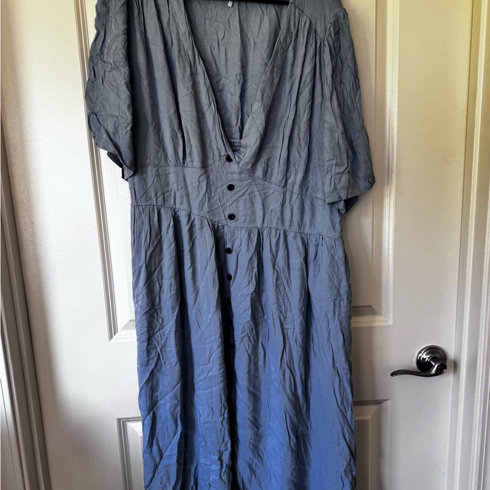 BloomChic Blue Maxi Sundress with Dolman Sleeves